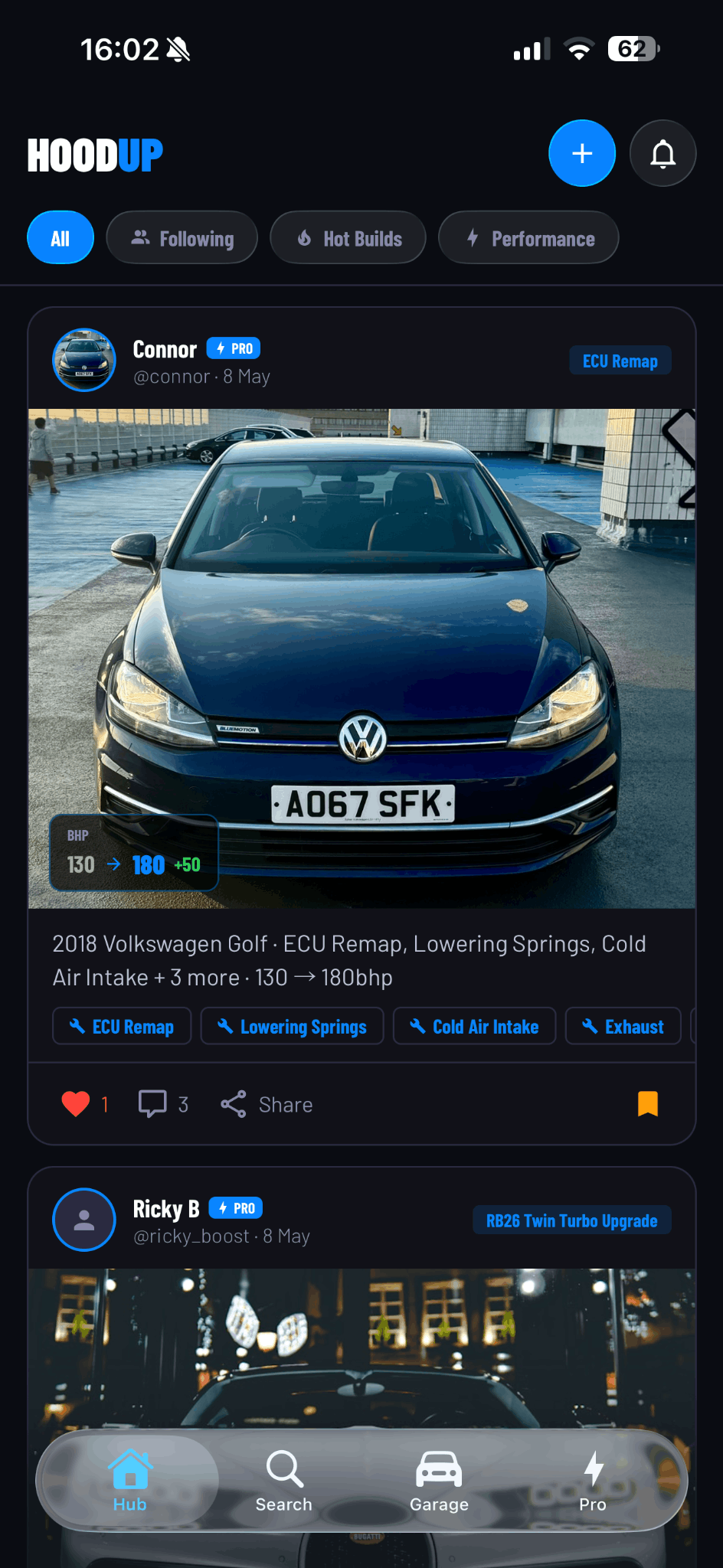 HoodUp Hub feed preview